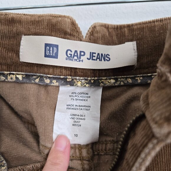 Gap Stretch Corduroy Y2K Style Preppy Skirt Brown Size 10 - Picture 3 of 6